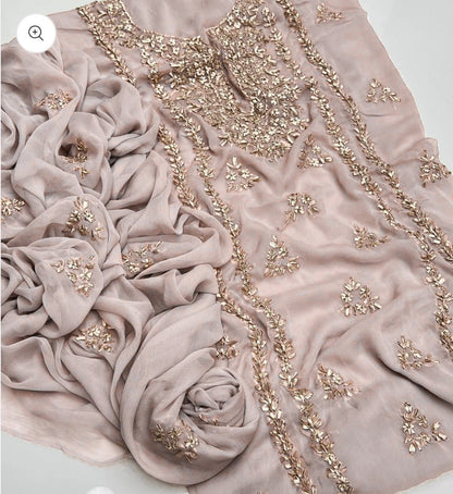 2 piece chiffon kurta Gotta with free perfume testers