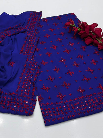 2 piece Chawal Tanka work with four sided dupatta.