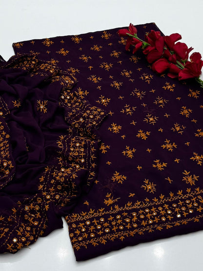 2 piece Chawal Tanka work with four sided dupatta.