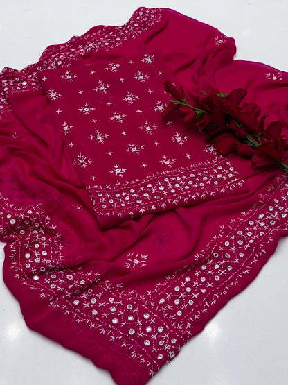 2 piece Chawal Tanka work with four sided dupatta.