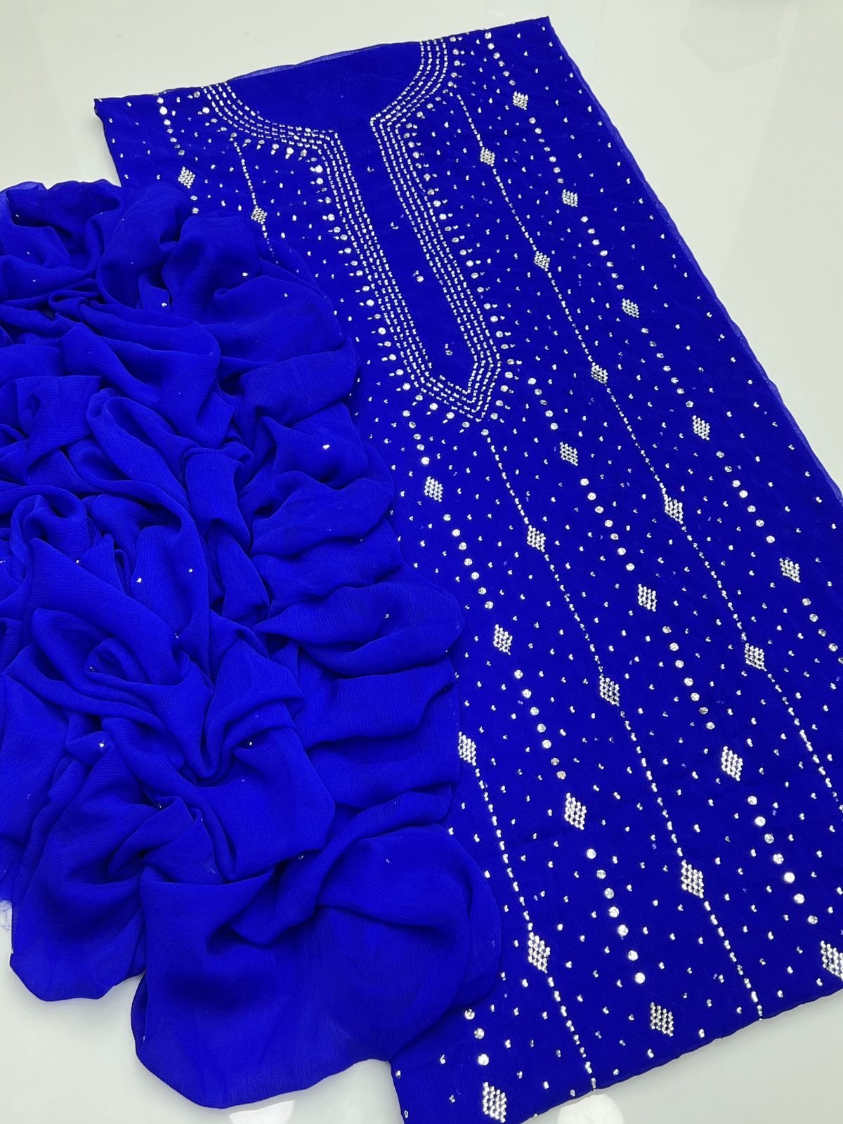 2 piece chiffon mukesh shahi design