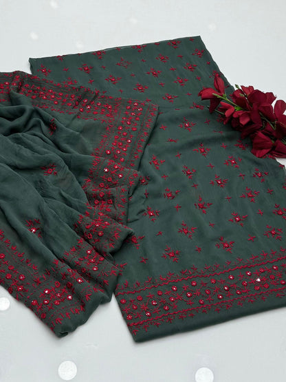 2 piece Chawal Tanka work with four sided dupatta.