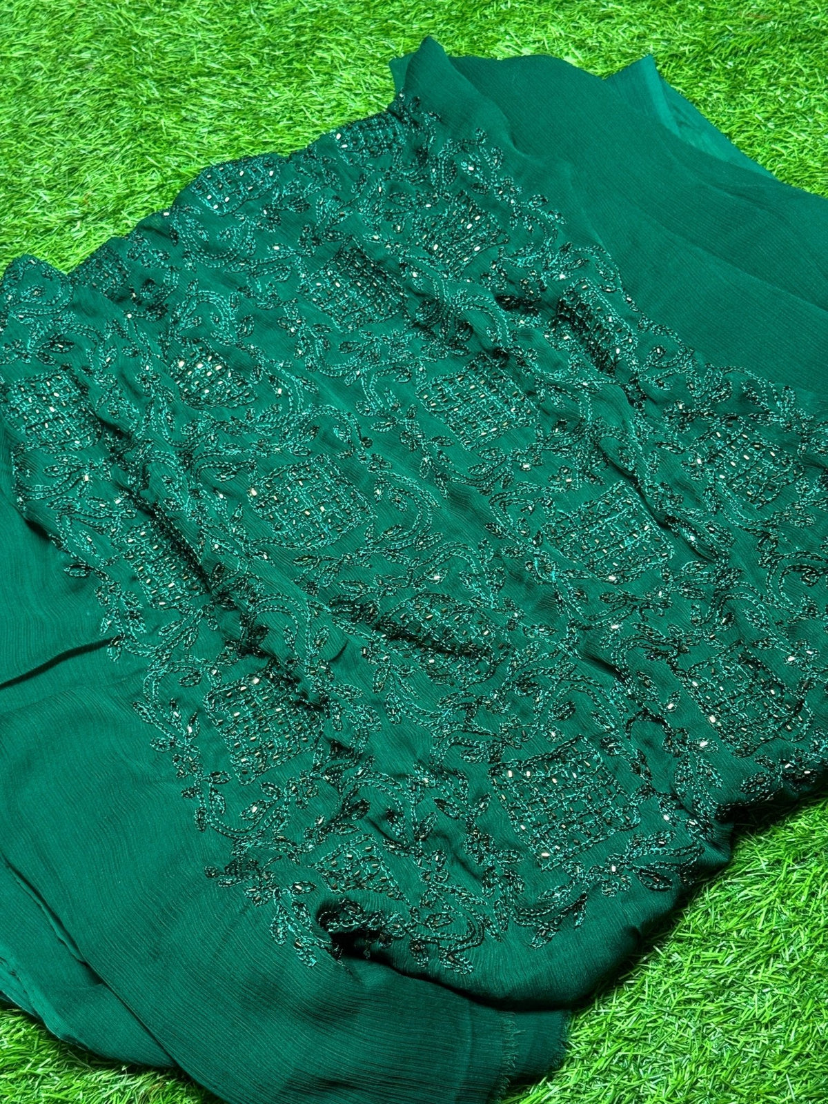 Chiffon 2 piece handmade arri with cut dana